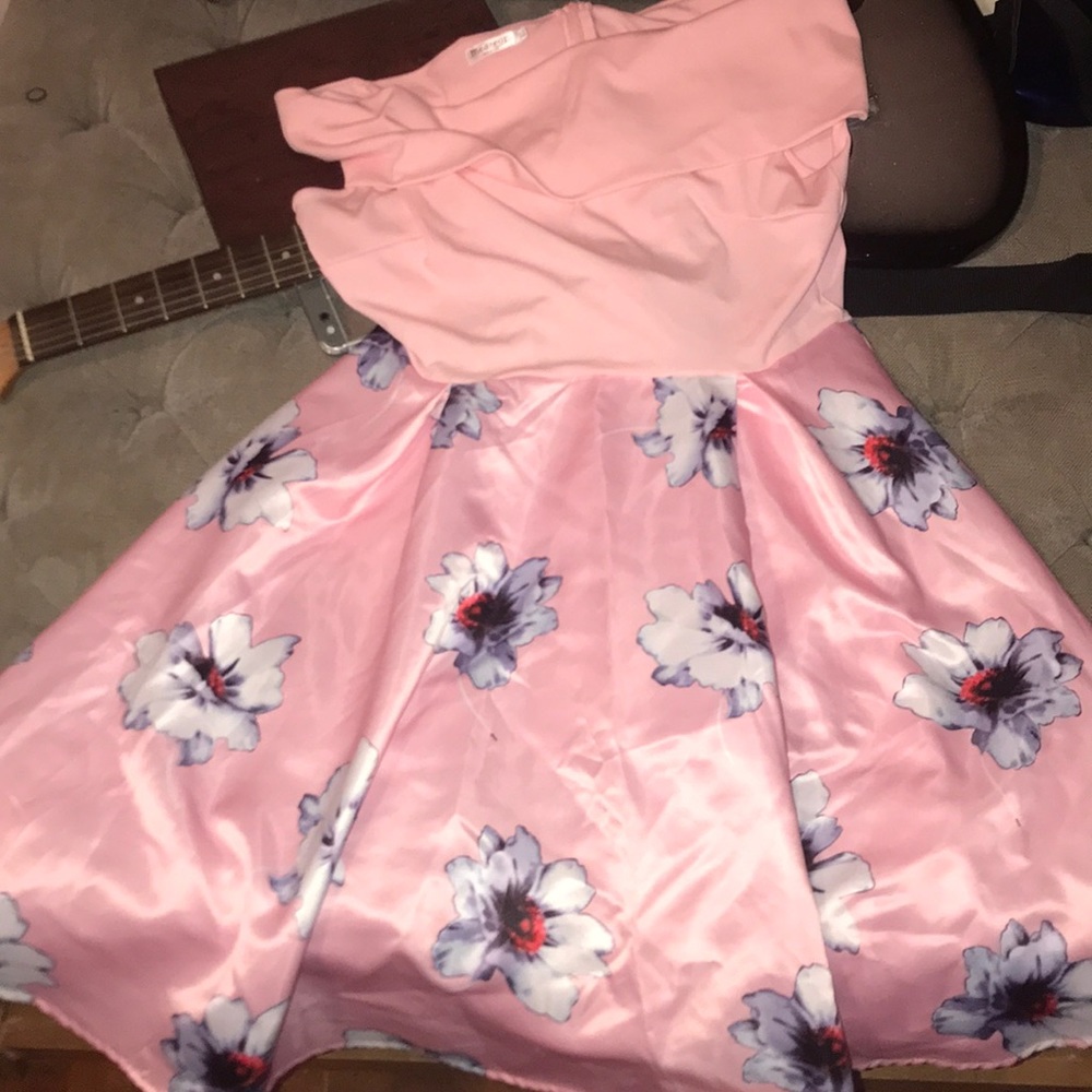 XL Pink Floral Hoco Dress !! NWOT